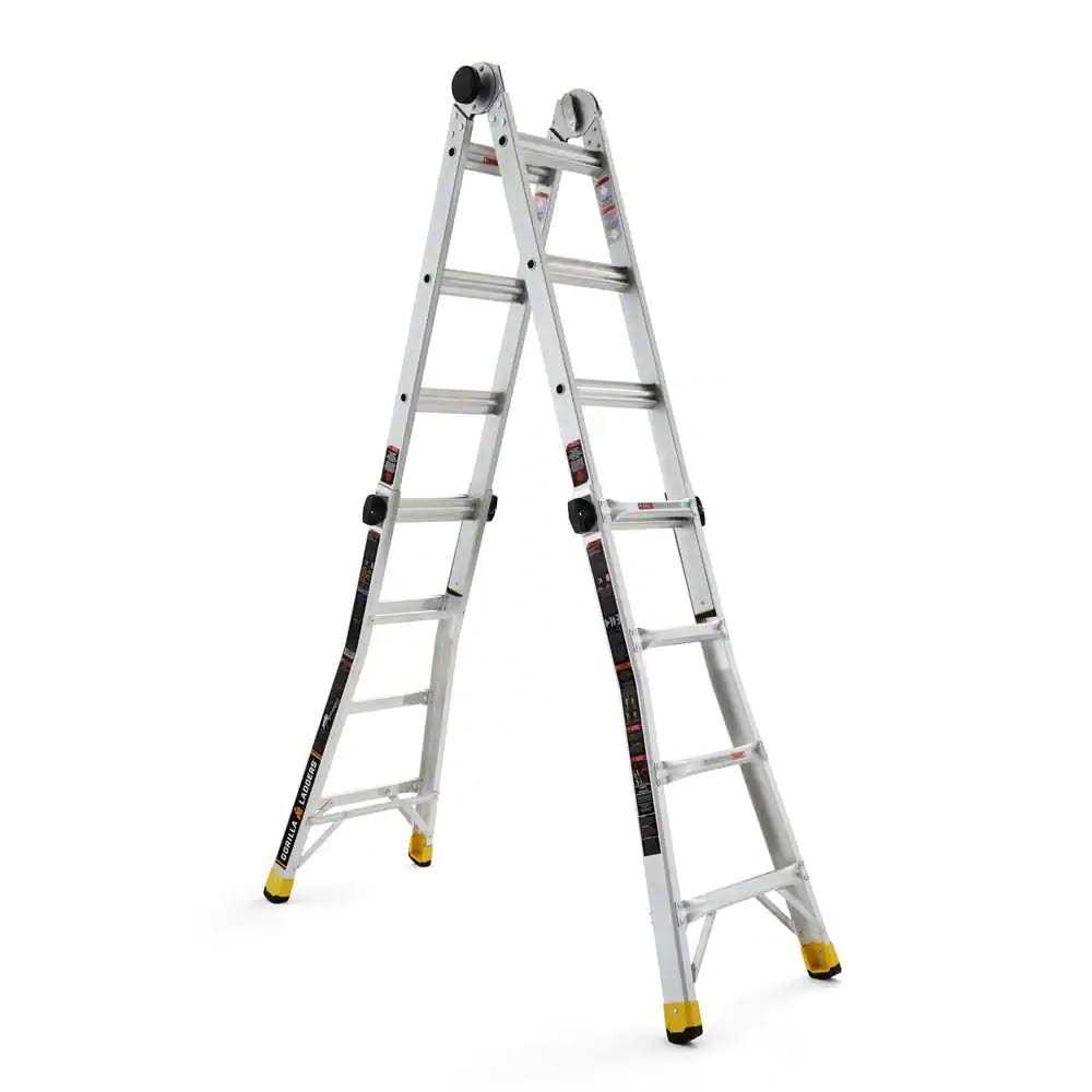 Gorilla Ladders 14 ft. Reach MPXA Aluminum Multi-Position Ladder with 300 lbs. Load Capacity - Image 2