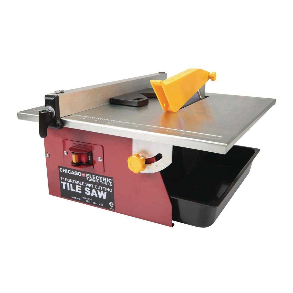 Chicago Electric Power Tools Chicago Electric 7 in. Portable Wet Cut Tile Saw 69231 - Image 3