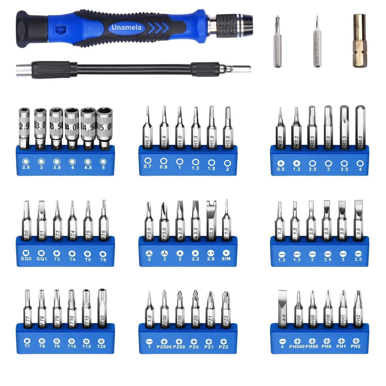 61 in 1 Professional Computer Repair Screwdriver Set, Precision PC, Laptop Repair Tool Kit, with 56 Magnetic Bit and Flexible Shaft - Image 3