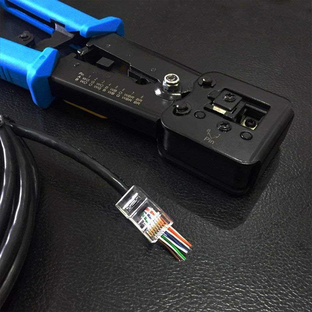 PETECHTOOL RJ45 Crimping Tool Ethernet Crimper for Cat6 Cat5 Cat5e RJ45 Pass Through Connectors and RJ12 Ends Comes with 20PCS RJ45 Cat6 Co - Image 3