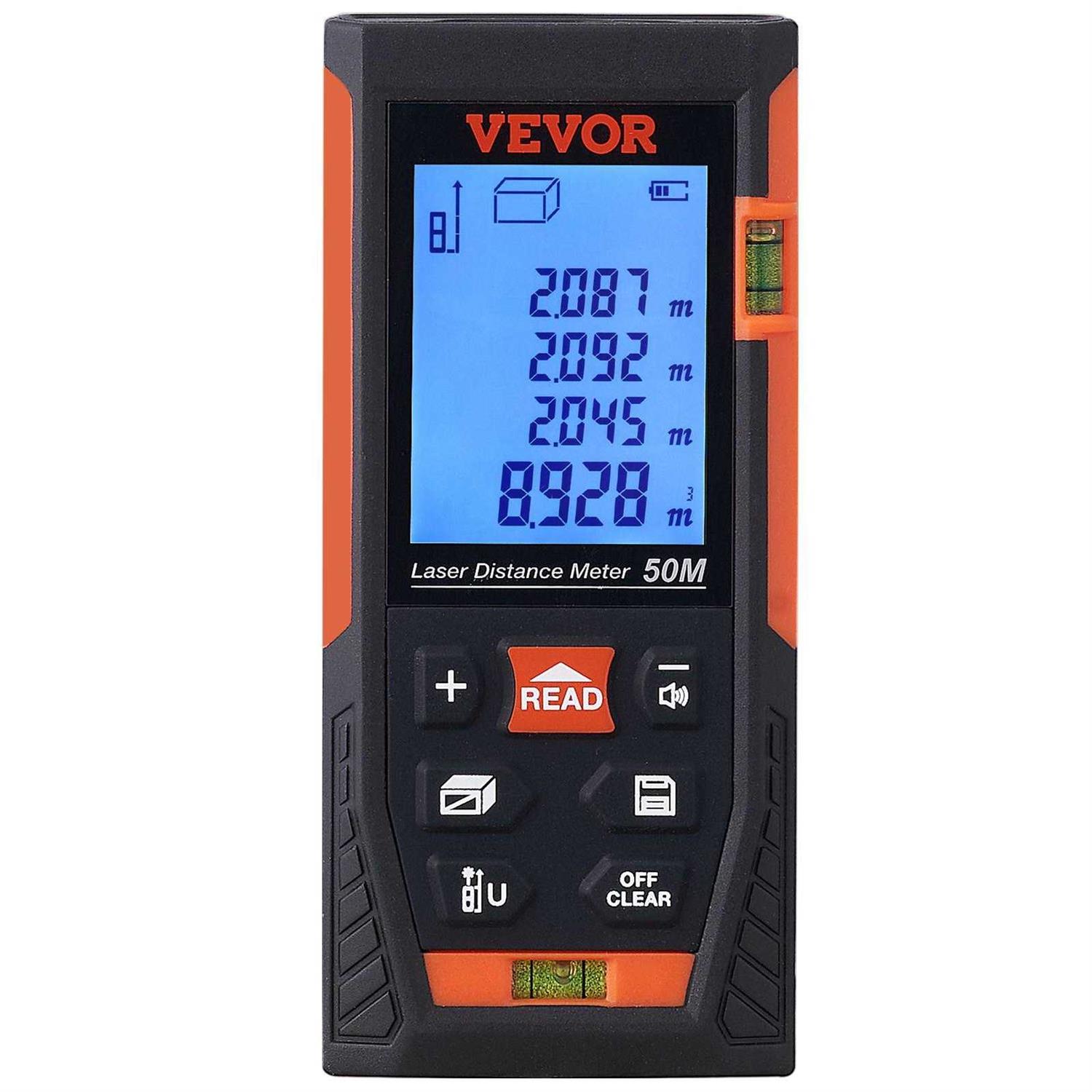 VEVOR Laser Measure Laser Measurement Tool Laser Distance Meter with Electronic Angle