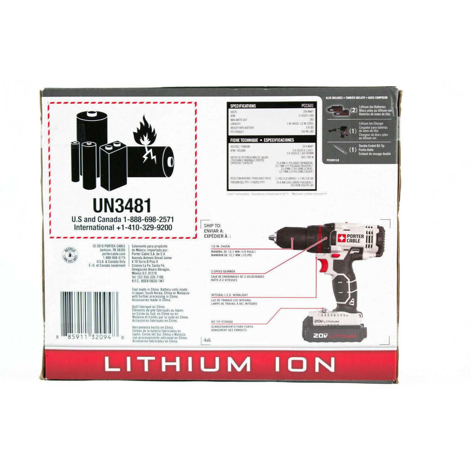 Porter-Cable 1/2 Cordless Drill PCC601 - Image 2