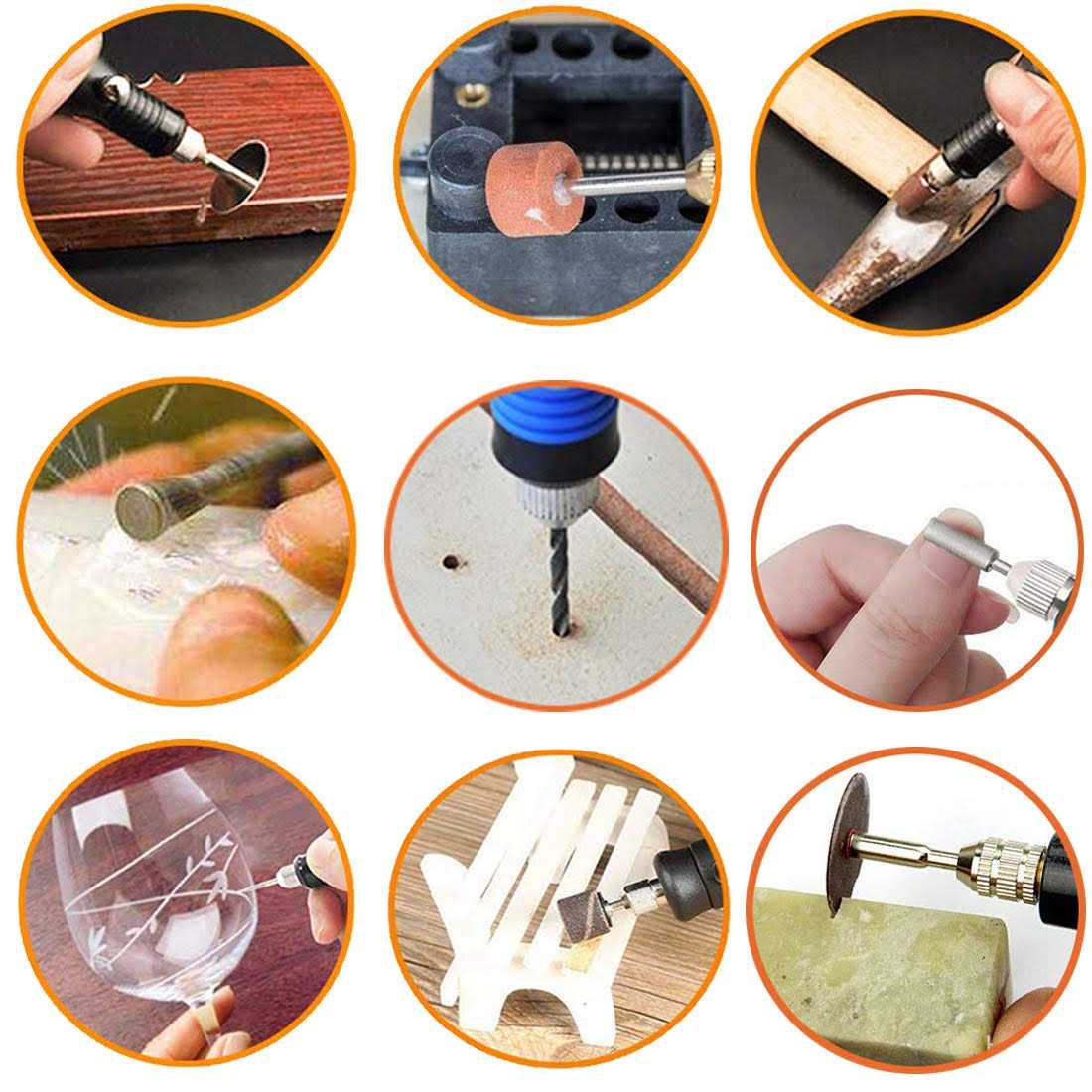 Uolor 108 Pcs Engraving Tool Kit Multi-functional Electric Corded Micro Engraver Etching Pen Diy Rotary Tool for Jewelry Glass Wood Ceramic Metal - Image 3