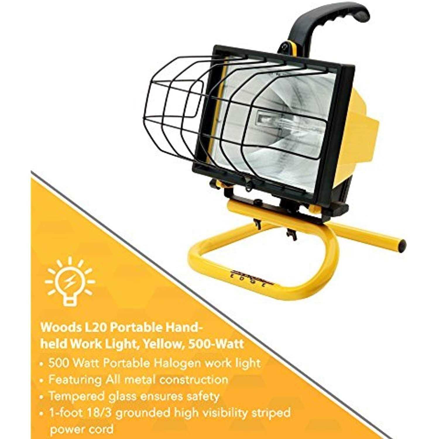 Woods 500-Watt Halogen Portable Work Light L20 - Image 4