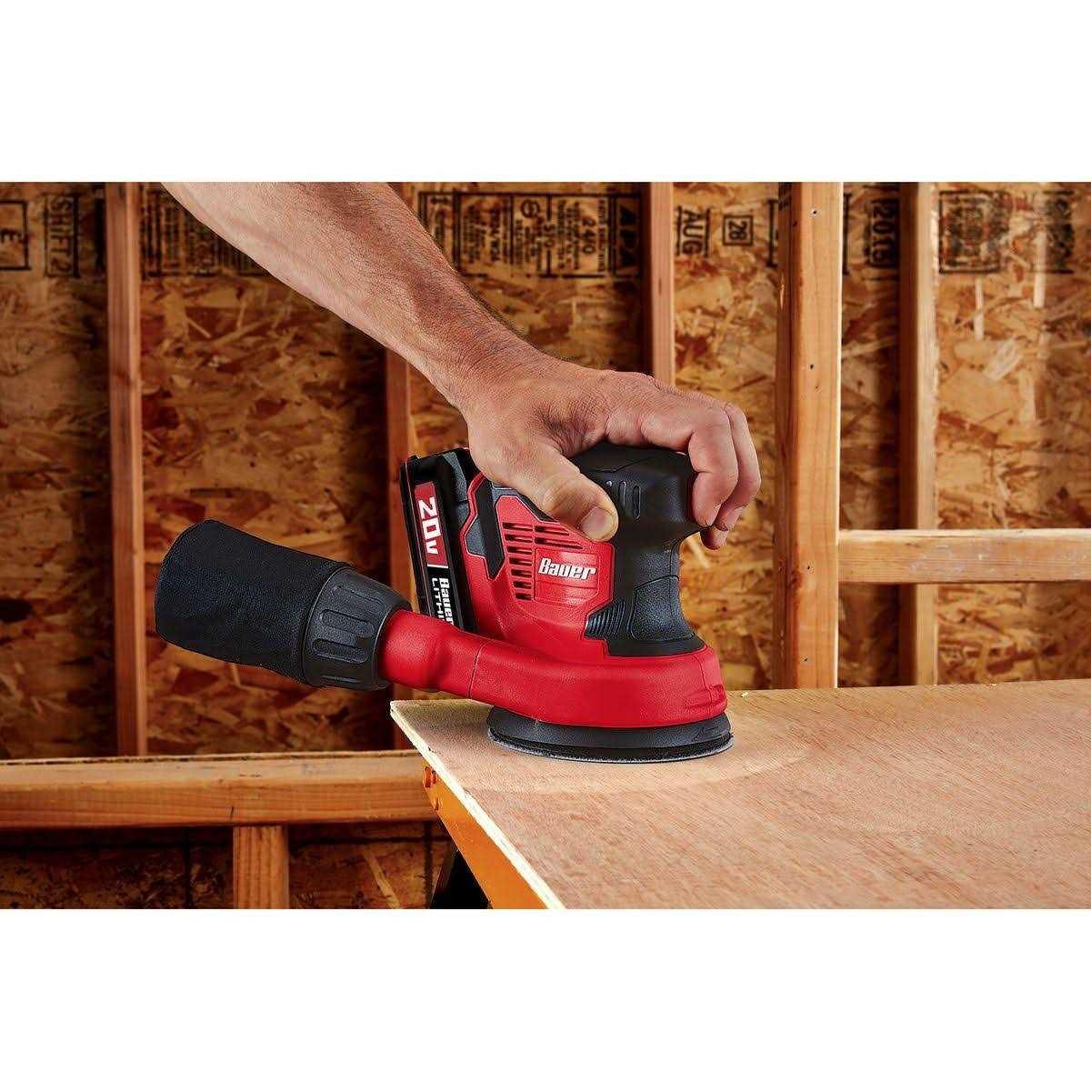 Bauer 20V Cordless 5 in. Random Orbit Sander with Dust Bag - Image 3