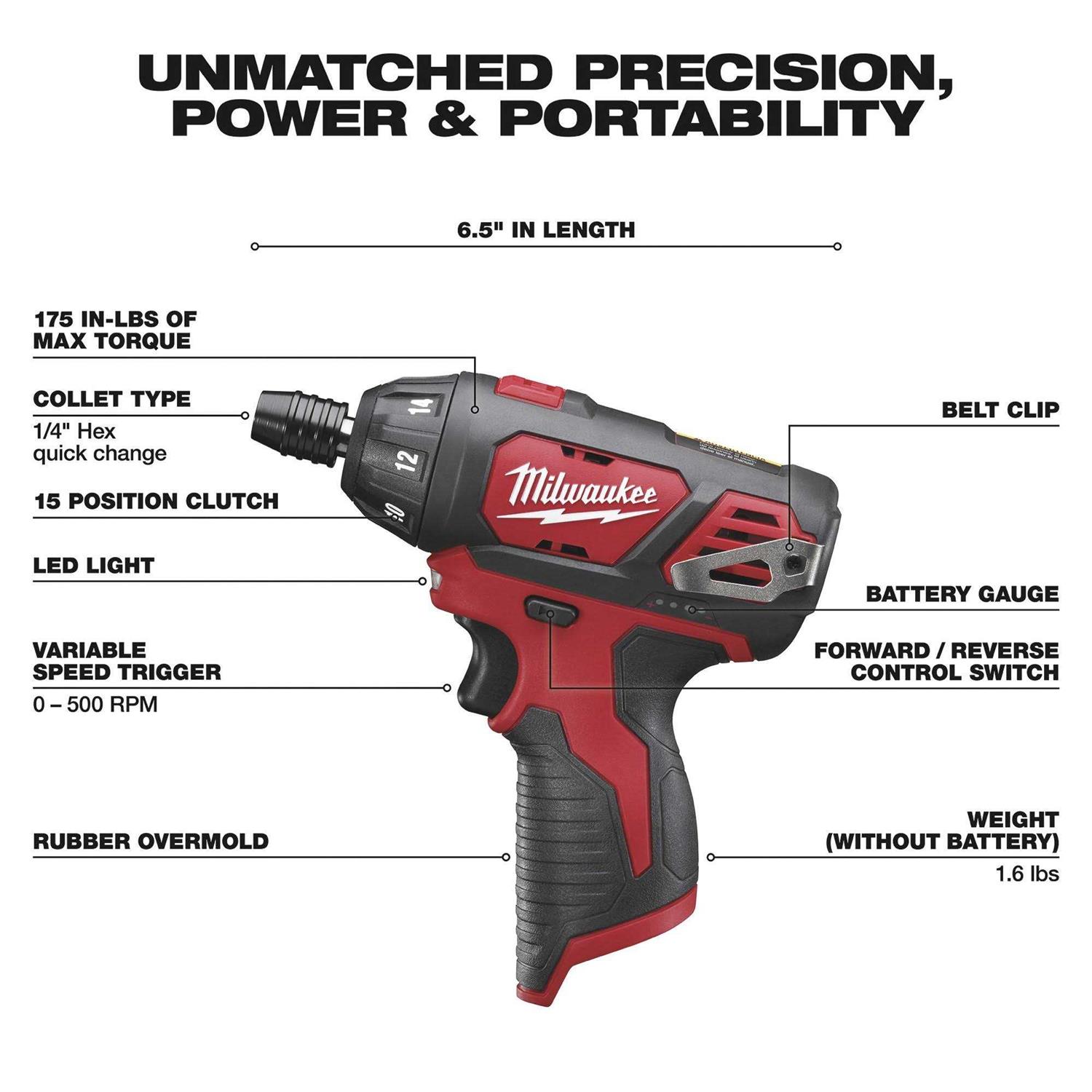 Milwaukee M12 Screwdriver 2401-20 - Image 4