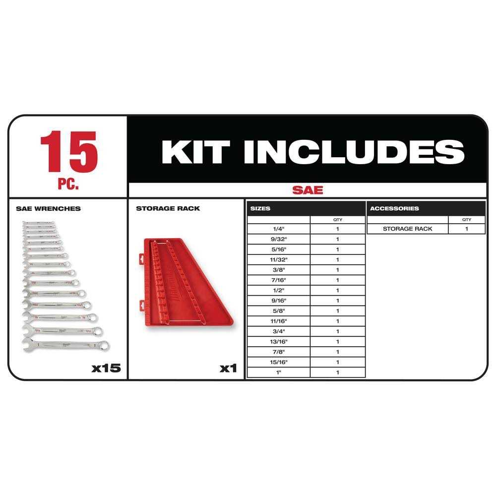 Milwaukee Combination Wrench Set 48-22-9415 - Image 3