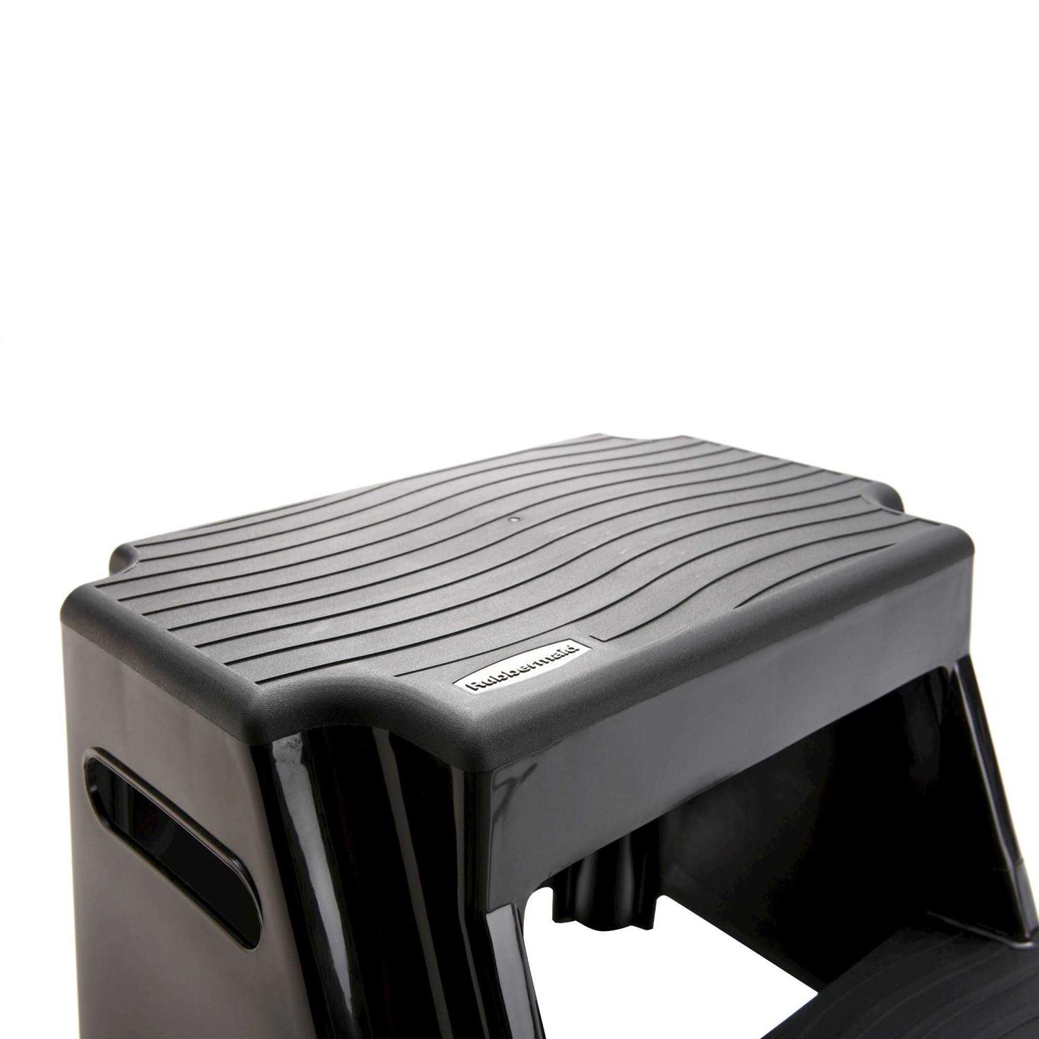 Rubbermaid 2-Step Molded Plastic Stool with Non-Slip Step Treads - Image 2