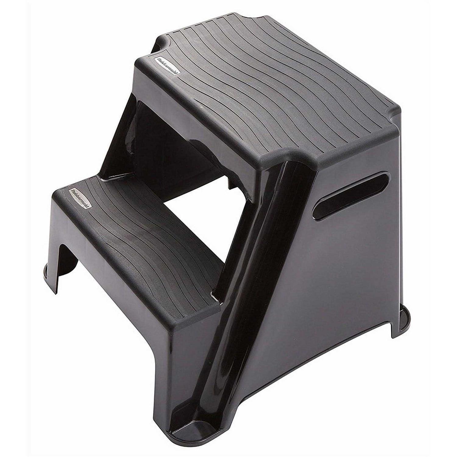 Rubbermaid 2-Step Molded Plastic Stool with Non-Slip Step Treads - Image 3