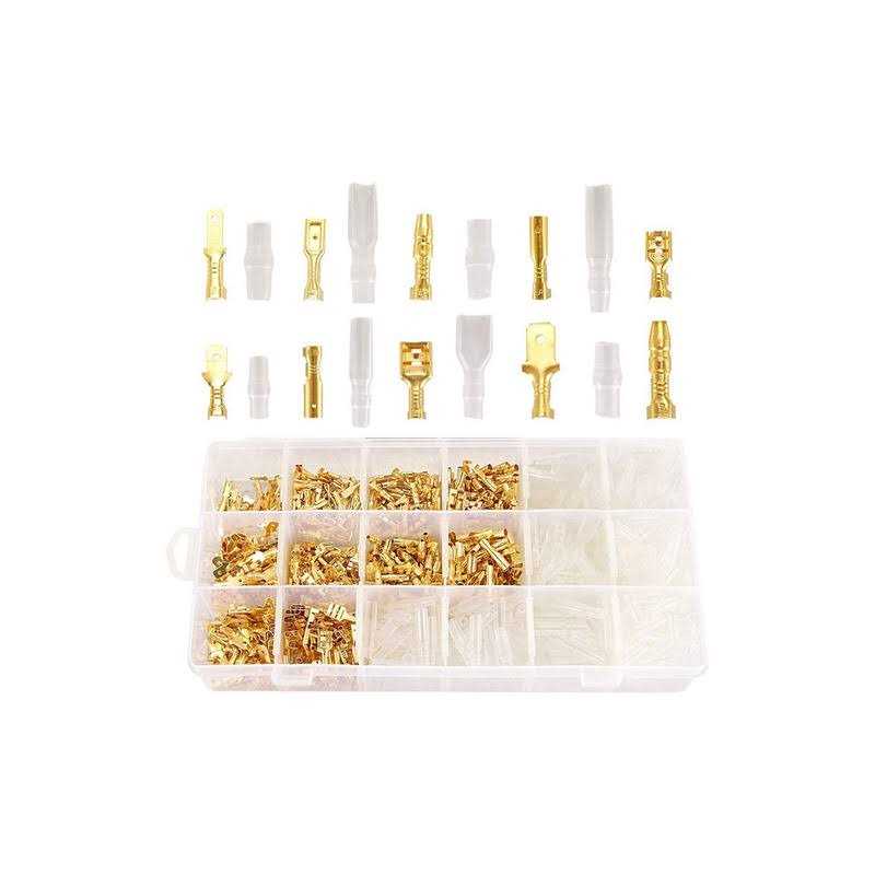 Qibaok Wire Terminal Crimping Tool Kit Qibaok Ratcheting Wire Crimper AWG 22-16 with 500PCS Female Male Spade Connectors - Image 2