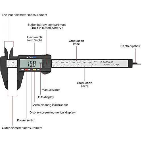 Digital Calipers,Electronic Digital Calipers,YKLSXKC LCD Screen displays 0-6Caliper Measuring Tool,inch and Millimeter Conversion - Image 4
