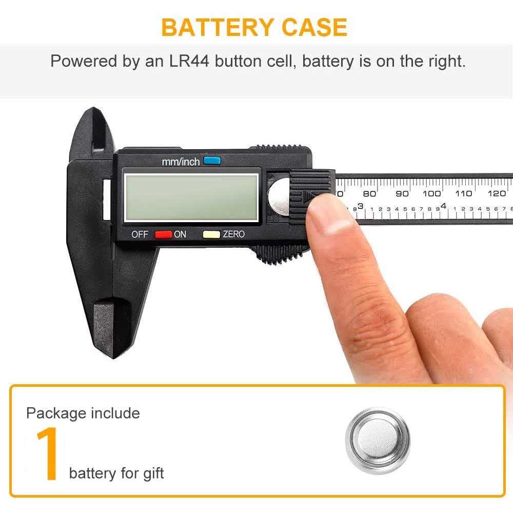 Digital Calipers,Electronic Digital Calipers,YKLSXKC LCD Screen displays 0-6Caliper Measuring Tool,inch and Millimeter Conversion - Image 5