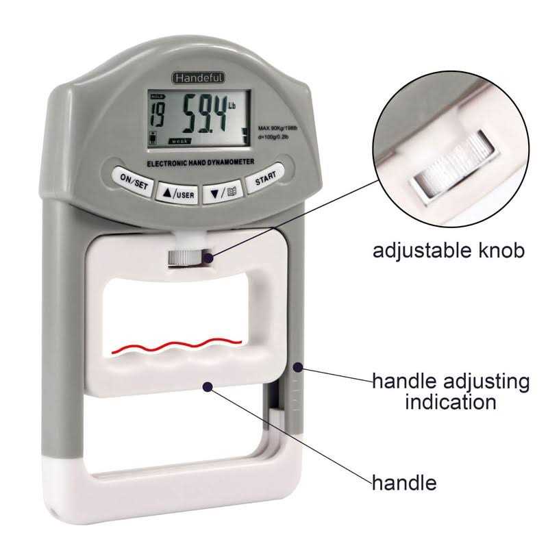 Handeful Digital Hand Dynamometer Grip Strength Tester Measurement Meter 198Lbs - Image 2