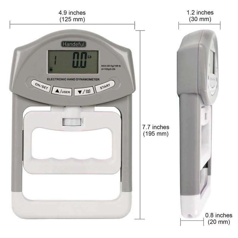 Handeful Digital Hand Dynamometer Grip Strength Tester Measurement Meter 198Lbs - Image 3
