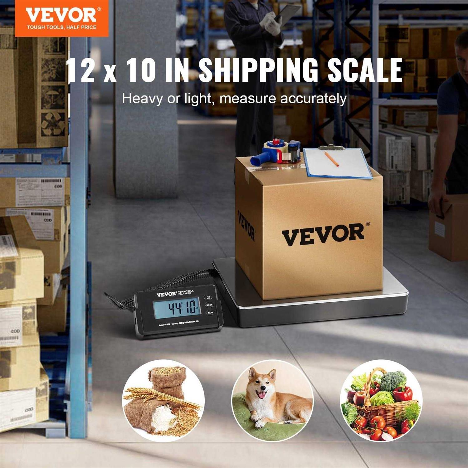 VEVOR Digital Shipping Scale 440 lbs x 1.7 oz. Heavy Duty Postal Scale with Timer - Image 4