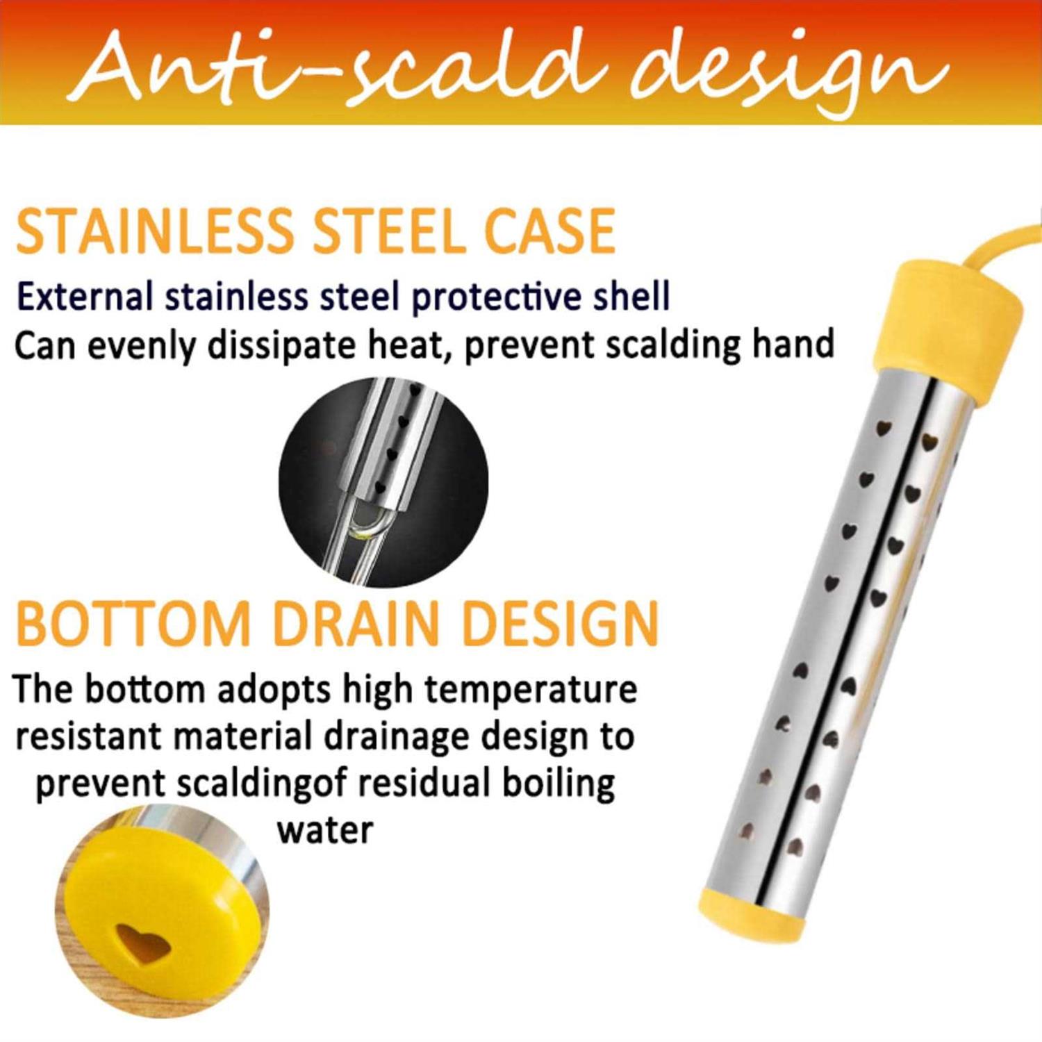 Immersion Water Heater Electric Submersible Water Heater with Stainless Steel Guard Cover - Image 5