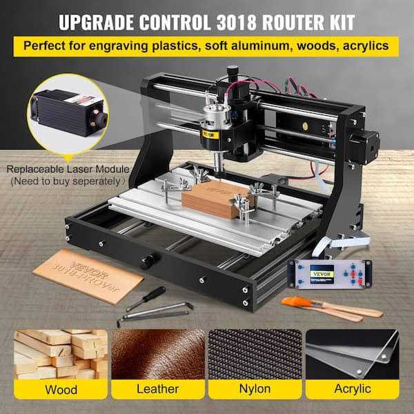 VEVOR CNC 3018-PRO Router Kit GRBL Control 3 Axis Plastic Acrylic PCB PVC Wood Carving Milling Engraving Machine - Image 2