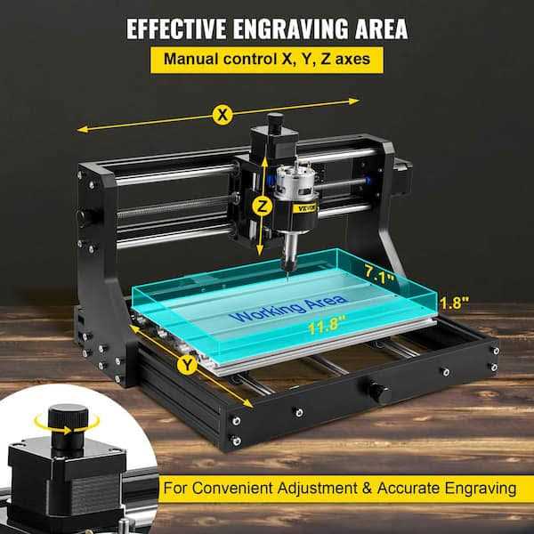 VEVOR CNC 3018-PRO Router Kit GRBL Control 3 Axis Plastic Acrylic PCB PVC Wood Carving Milling Engraving Machine - Image 4