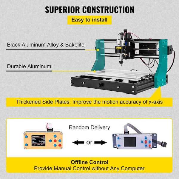 VEVOR CNC 3018-PRO Router Kit GRBL Control 3 Axis Plastic Acrylic PCB PVC Wood Carving Milling Engraving Machine - Image 5