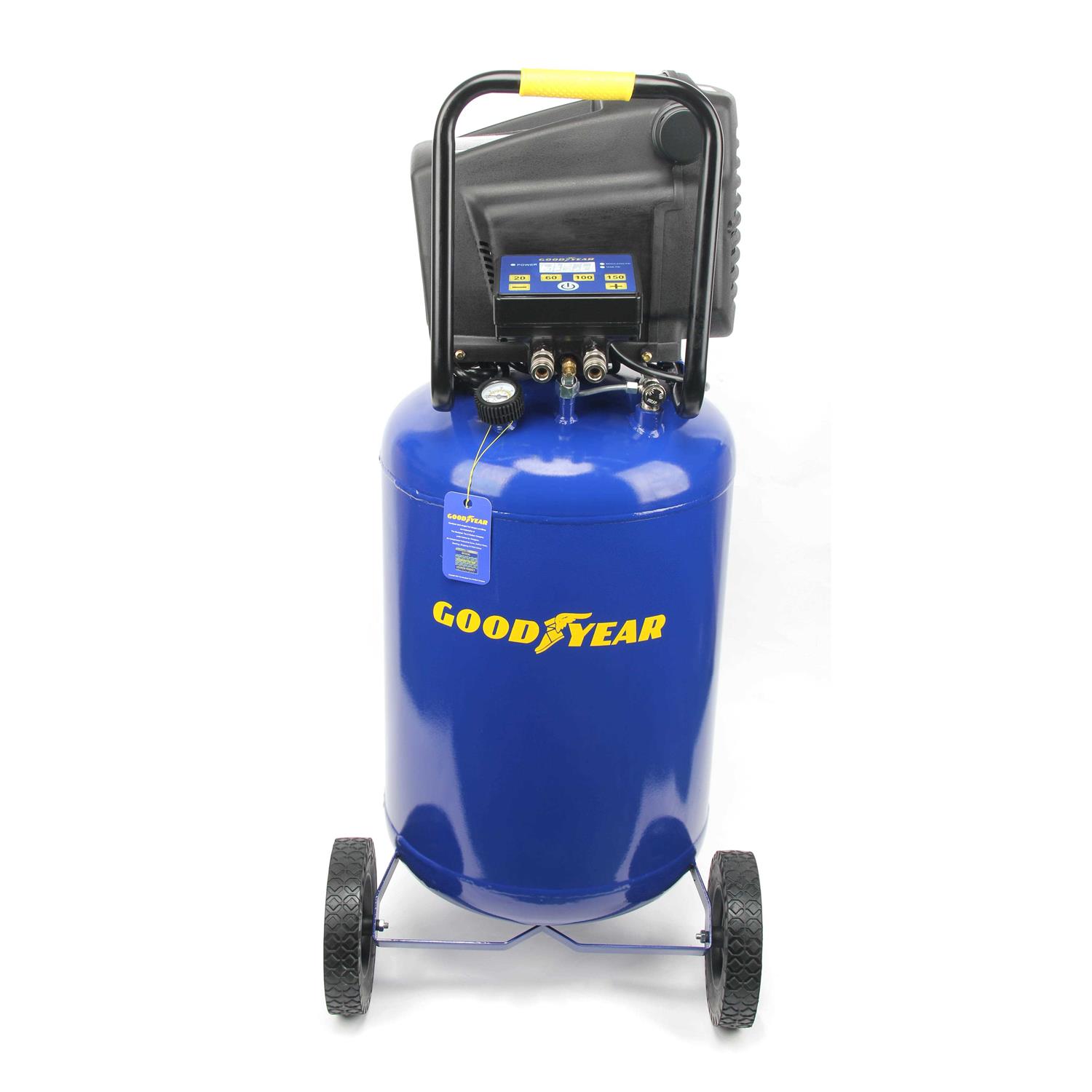 Goodyear Air Compressor. 20 Gallon 165 Max Psi Vertical Portable Digital Gauge and Regulator