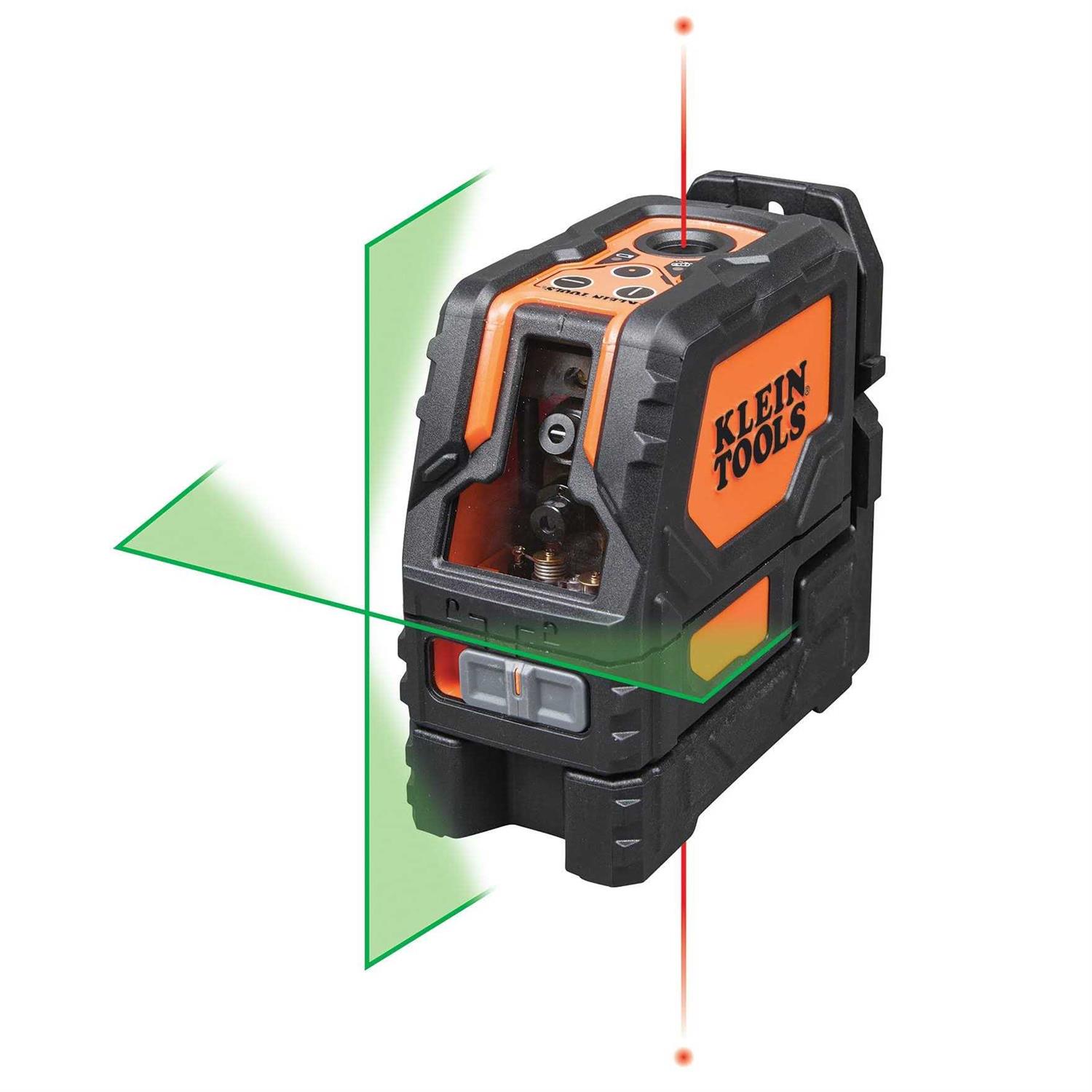Klein Tools 93LCLG Laser Level Self-Leveling Green Cross-Line and Red Plumb Spot