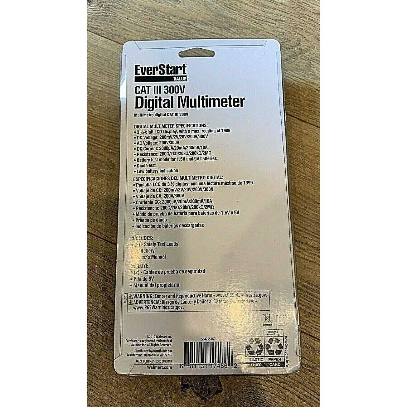 Everstart Value Automotive 300 Volt Digital LCD Multimeter 10711WDI - Image 5