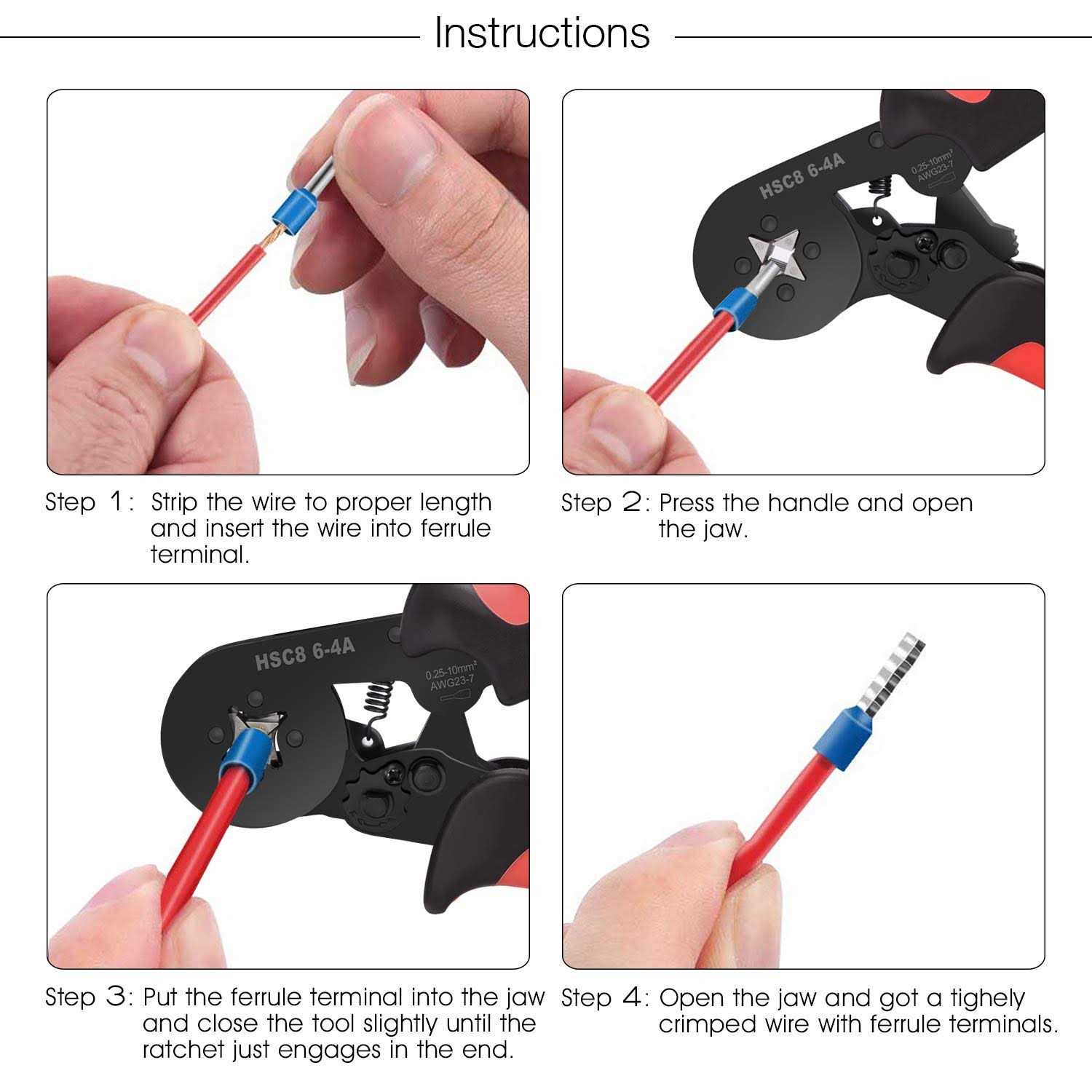 vanow Ferrule Crimping Tools Wire Pliers 1800 PCS Wire Ferrules with Crimpers Pliers Kit for Electricians - Image 3