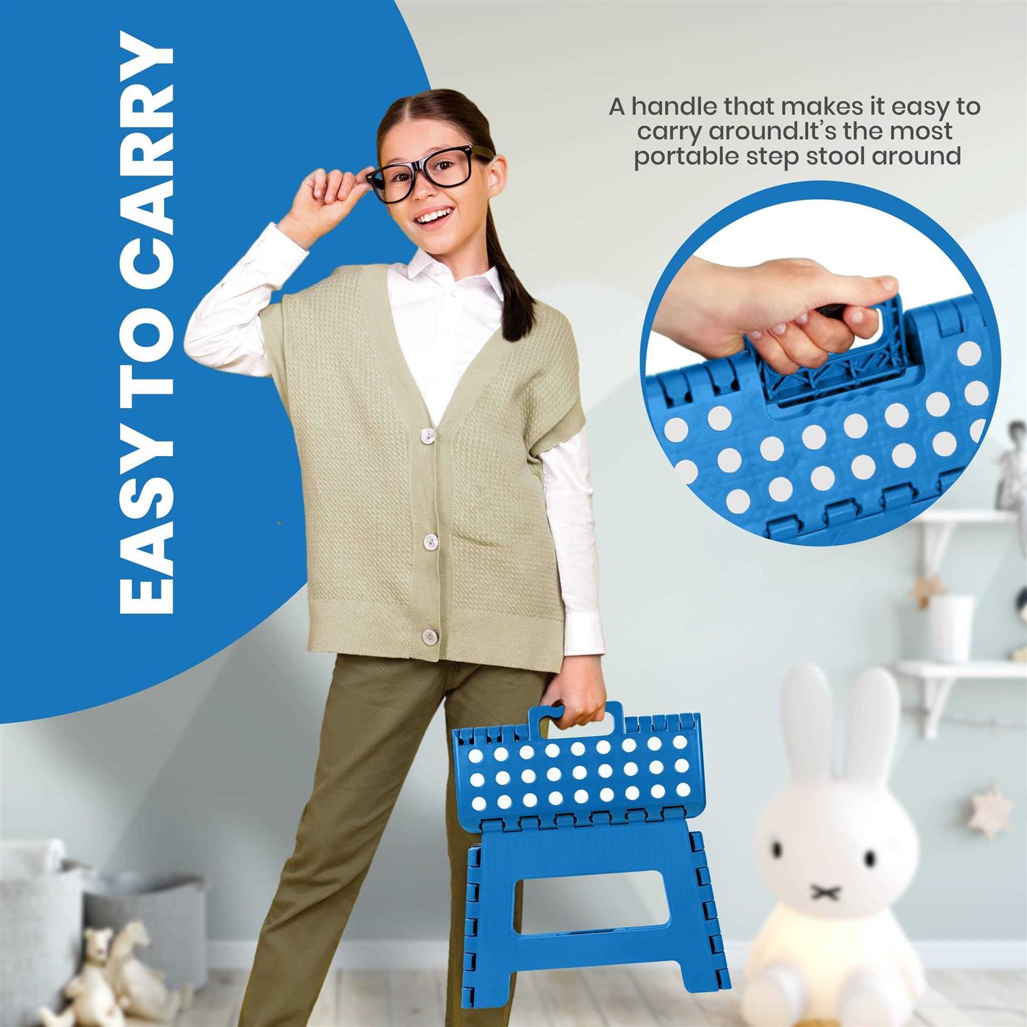 Utopia Home Foldable Step Stool for Kids 11 Inches Wide and 8 Inches Tall - Image 4