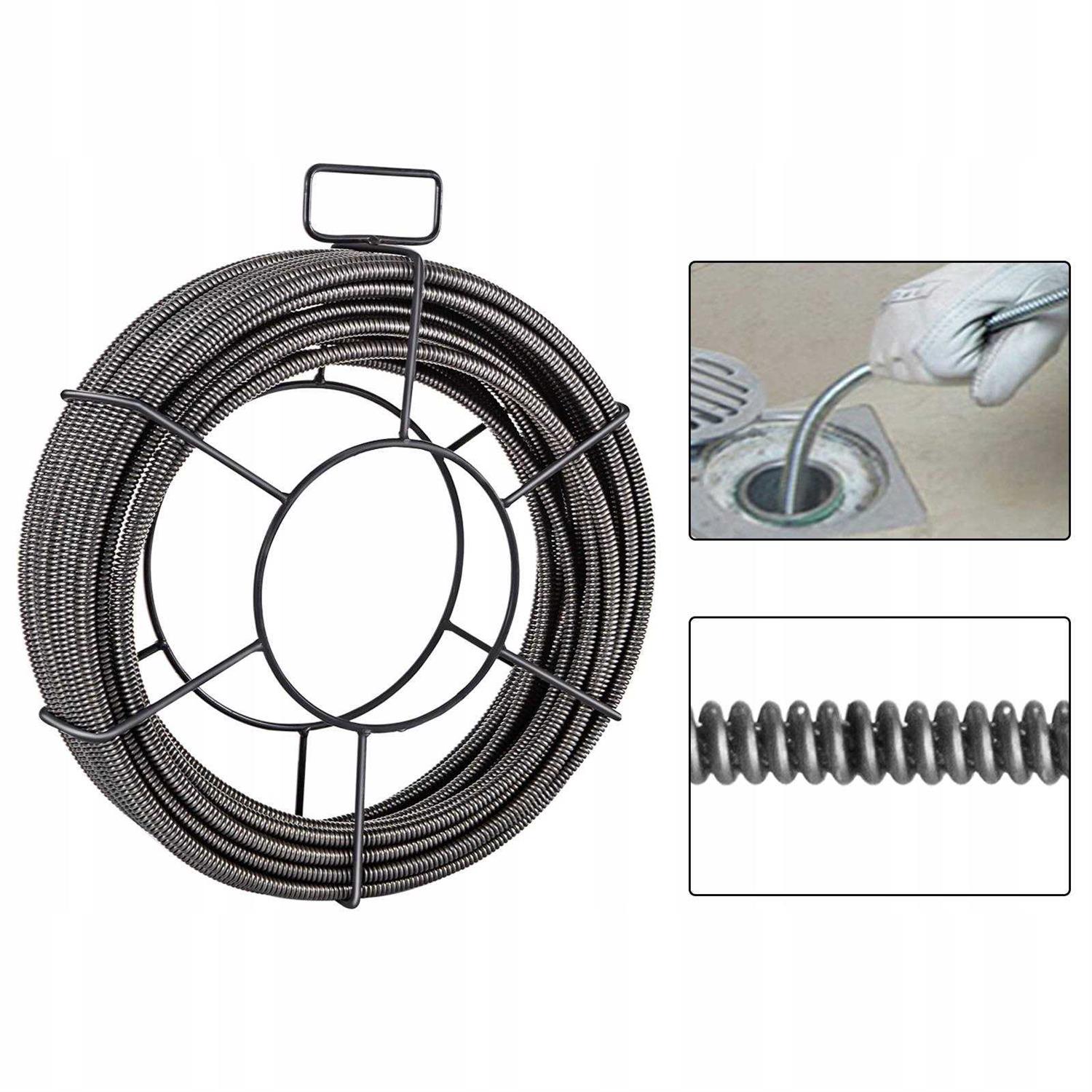 VEVOR Drain Cable Sewer Cable 50ft 3/8In Drain Cleaning Cable Auger Snake Pipe - Image 5