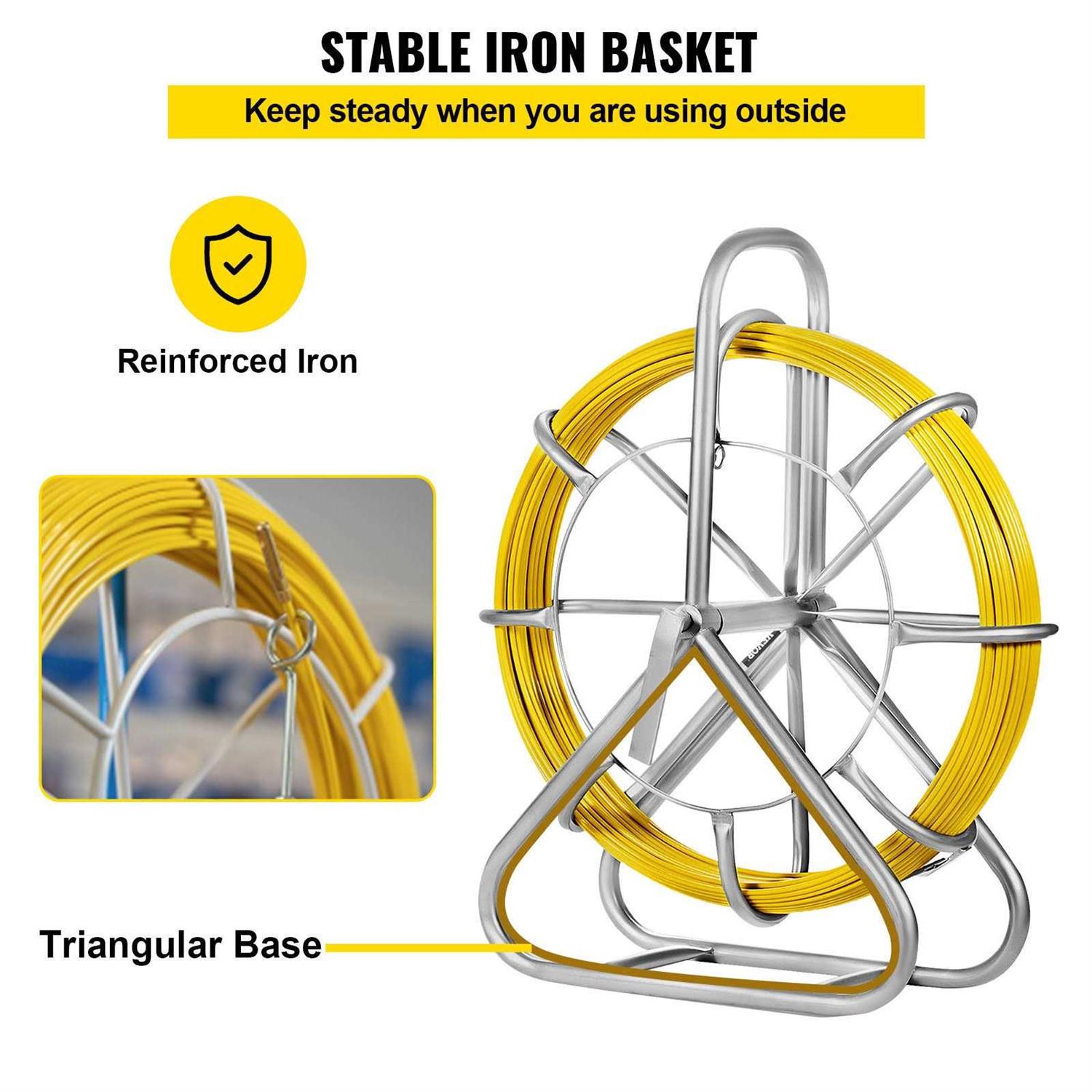 VEVOR Fish Tape Fiberglass Duct Rodder Wire Puller Cable Running - Image 3