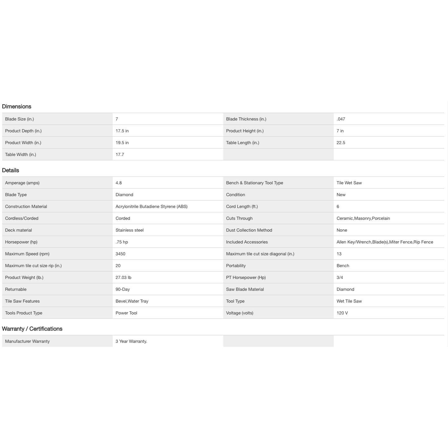 Ryobi 7 in. 4.8 Amp Tabletop Tile Saw - Image 5