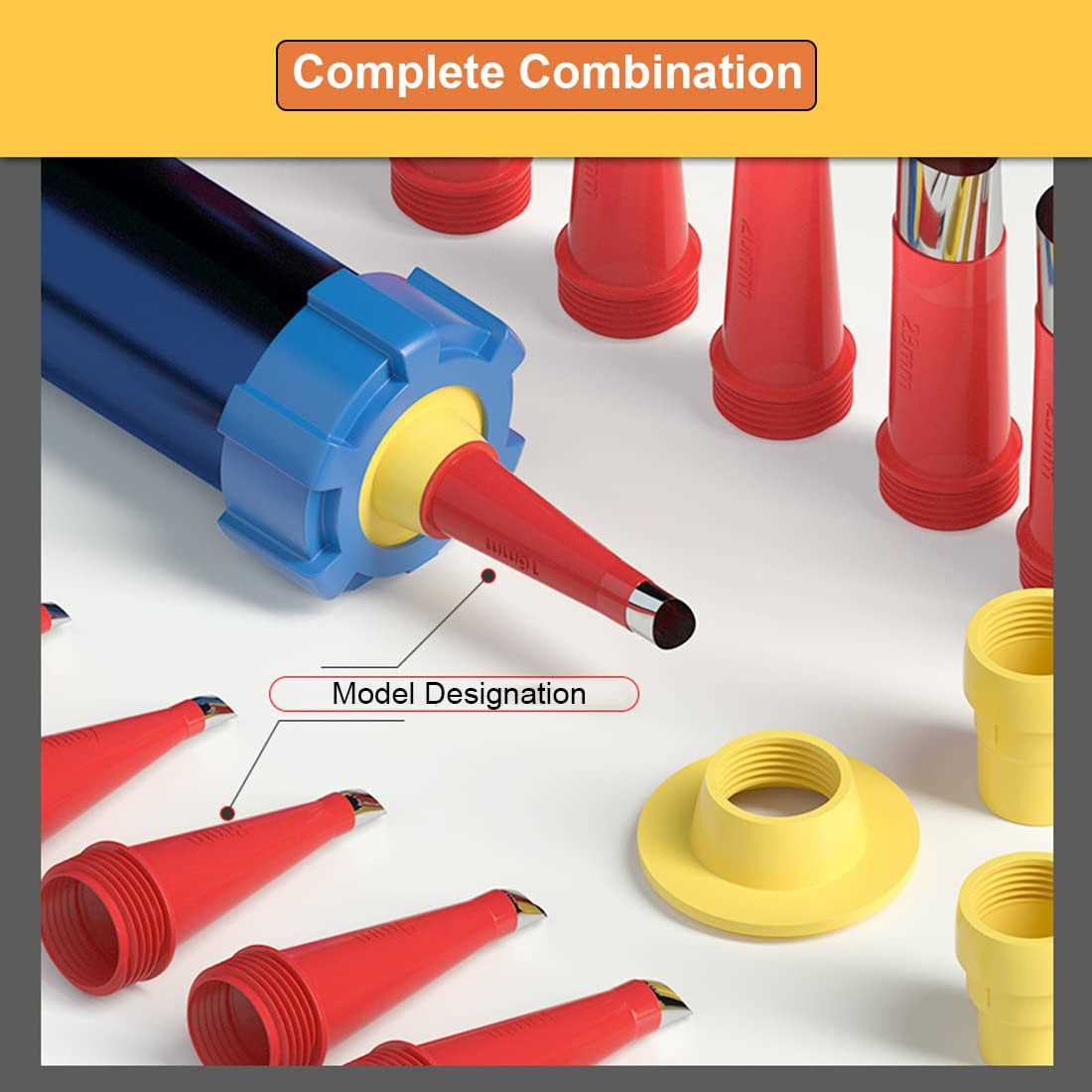 27pcs Caulking Finisher Kit, Reusable Caulking Nozzle Coating 15 Caulking Nozzle Applicators Caulking Tool Kit with 8 Connector Caulking Guns and 4 - Image 4