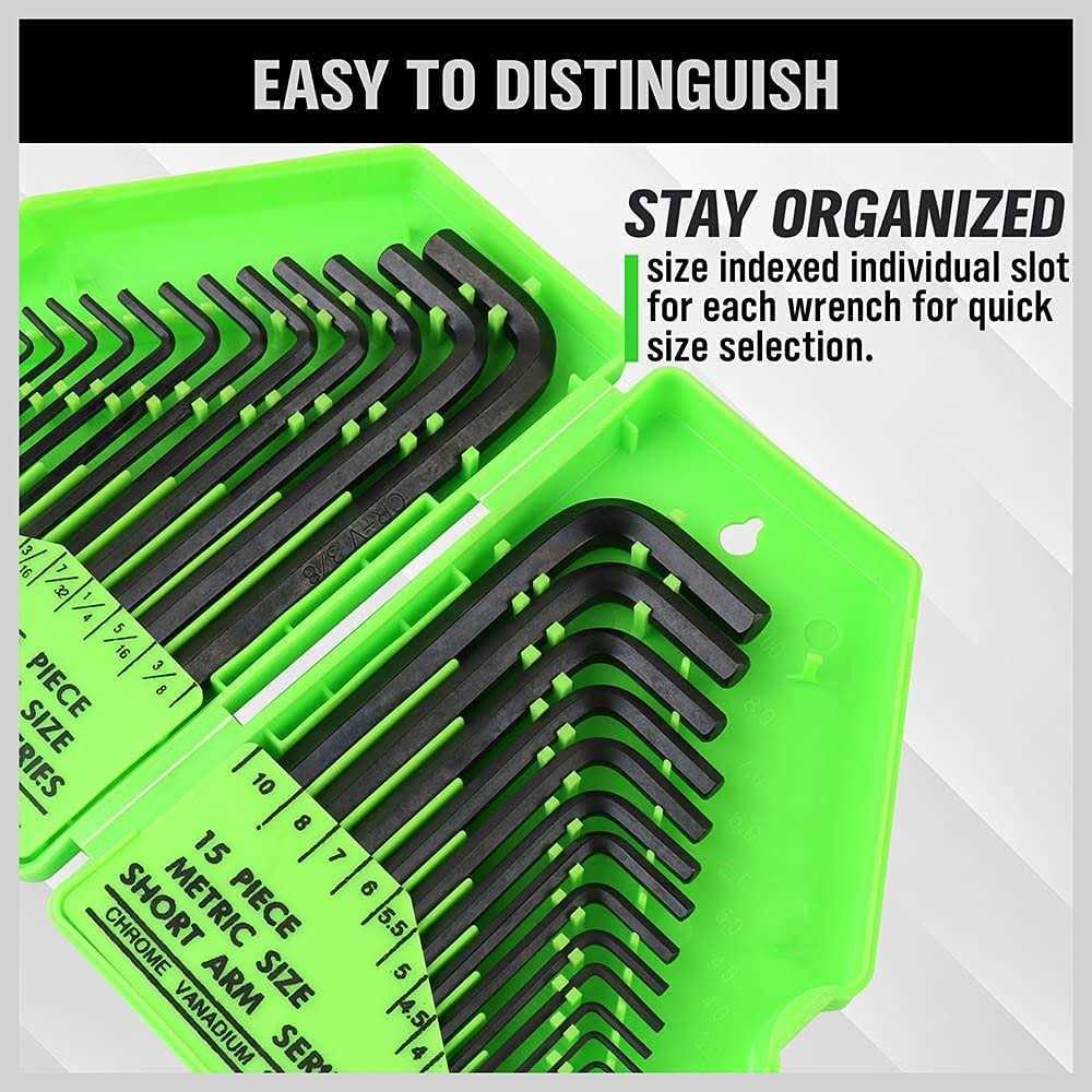 SWANLAKE Garden Tools SWANLAKE 32PCS Hex Key Set Allen Wrench Set Inch/metric Mm Sae - Image 3
