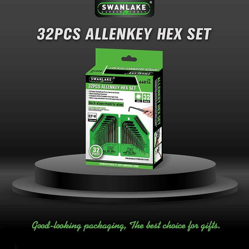 SWANLAKE Garden Tools SWANLAKE 32PCS Hex Key Set Allen Wrench Set Inch/metric Mm Sae - Image 5