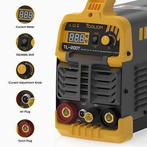 TOOLIOM 200A TIG Welder High Frequency TIG 110V/220V Dual Voltage TIG/Stick/Arc 2 in 1 IGBT Digital Inverter Welder TIG Welding Machine - Image 3