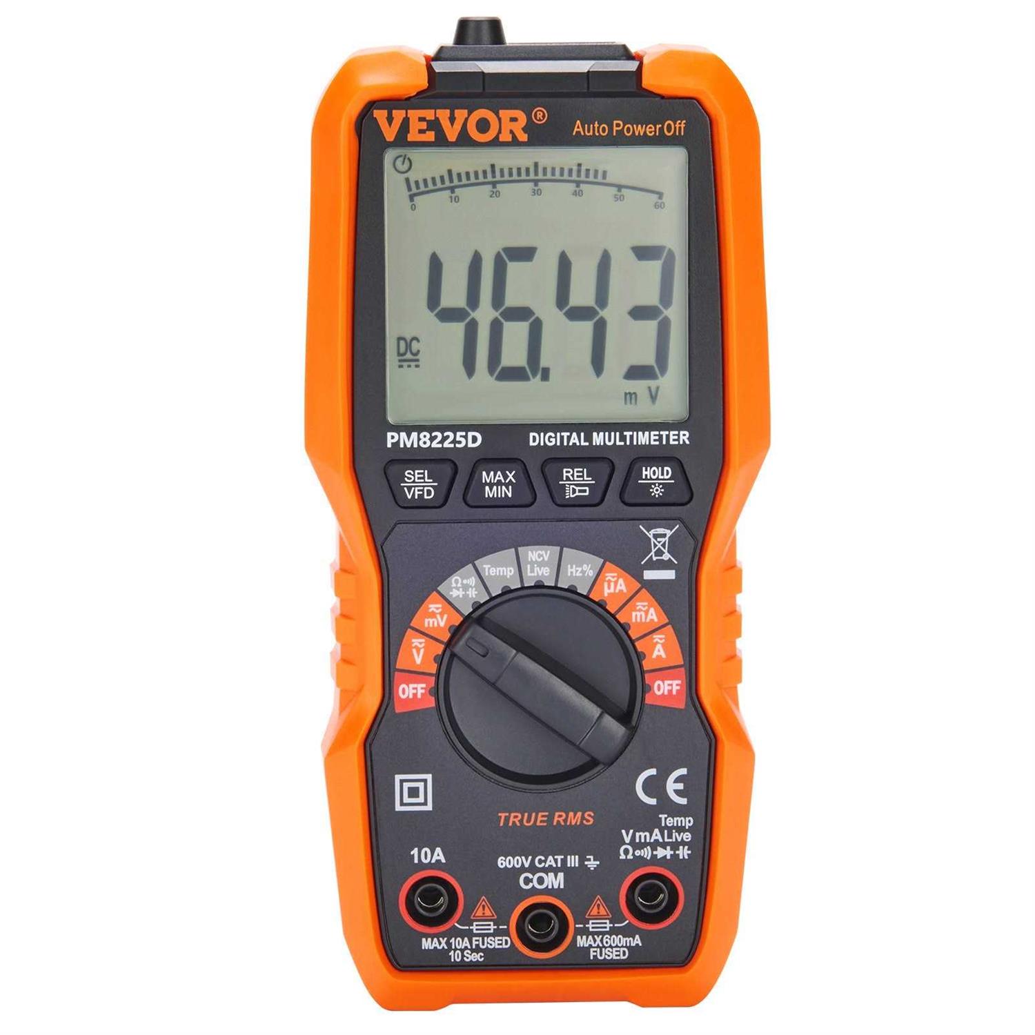 VEVOR DC AC 6000 Counts Digital Multi-Meter Tester Voltmeter NCV Ohm Volt Amp Resistance Diode Tester for Electrical Testing