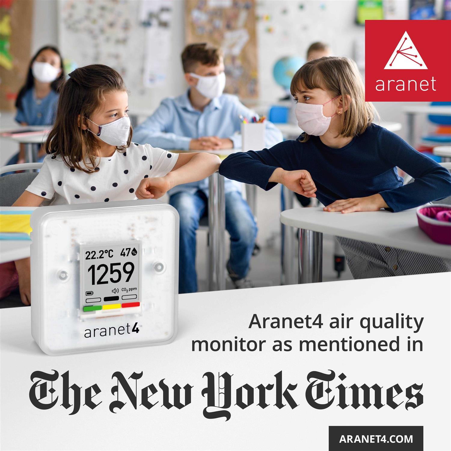 SAF Aranet4 Home Wireless Indoor Air Quality Monitor for Home, Office or School Portable - Image 3