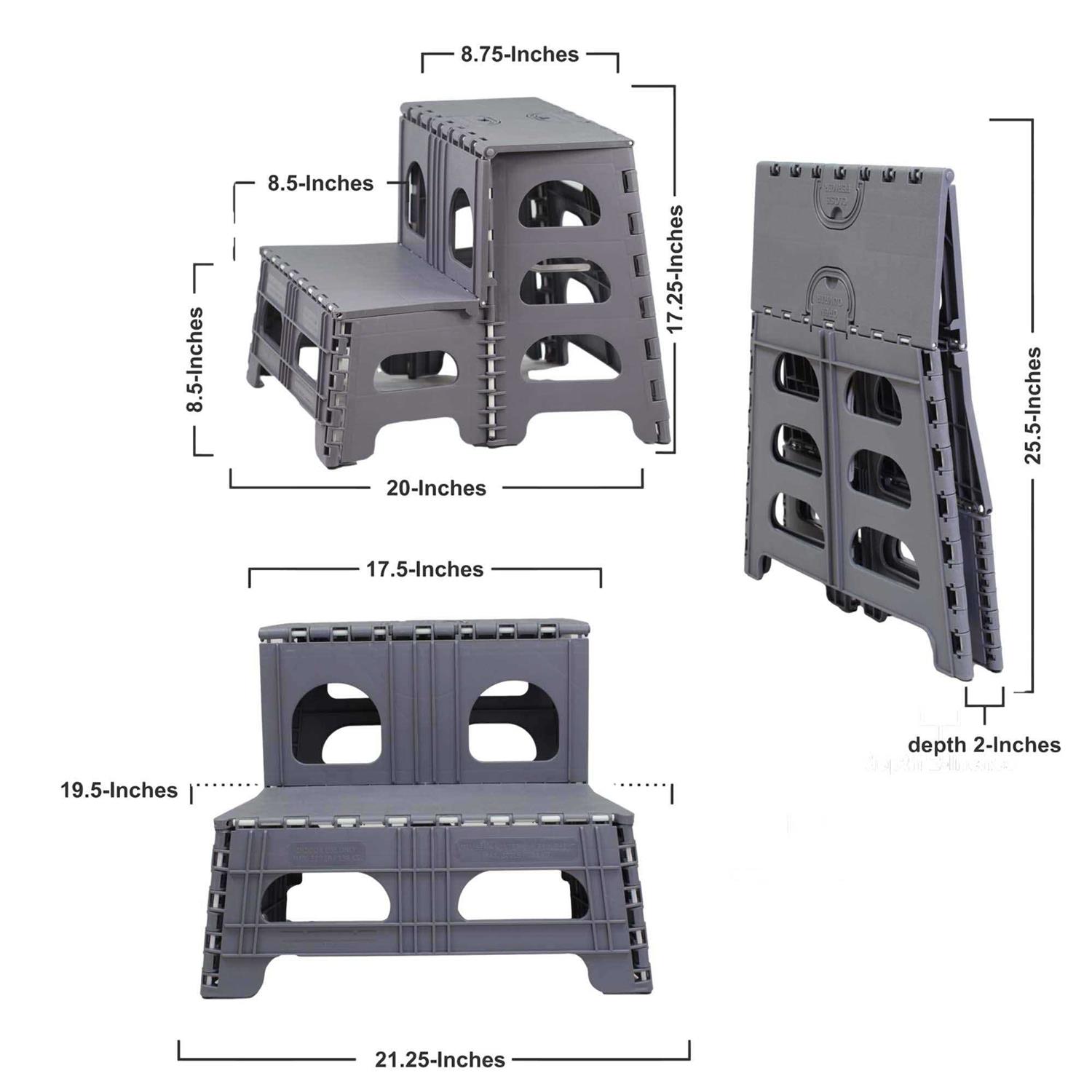 Bee Neat 2 Step Small Folding Stool Ladder for Office,Garage - Image 3