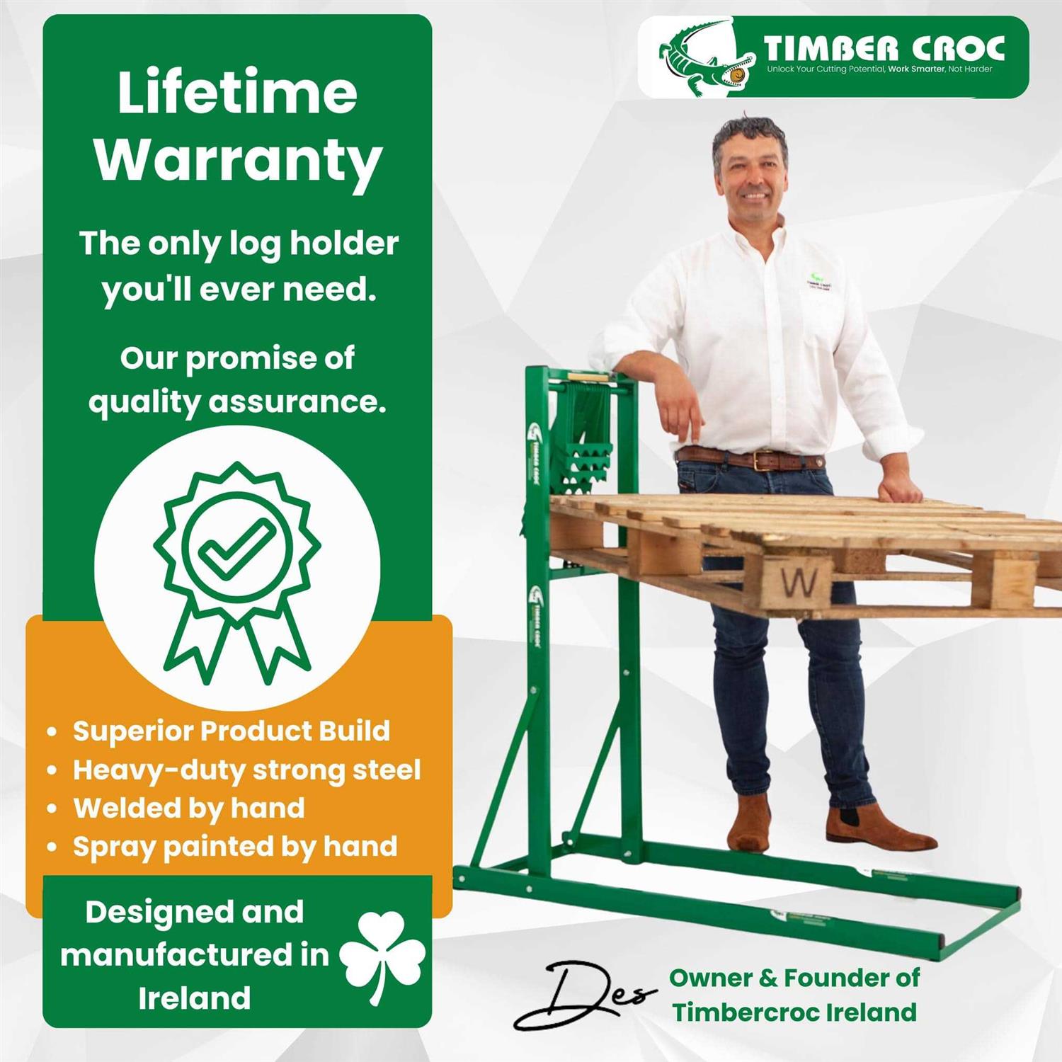 Timber Croc Logging Saw Horse Steel Log Holder for Cutting Wood - Image 2