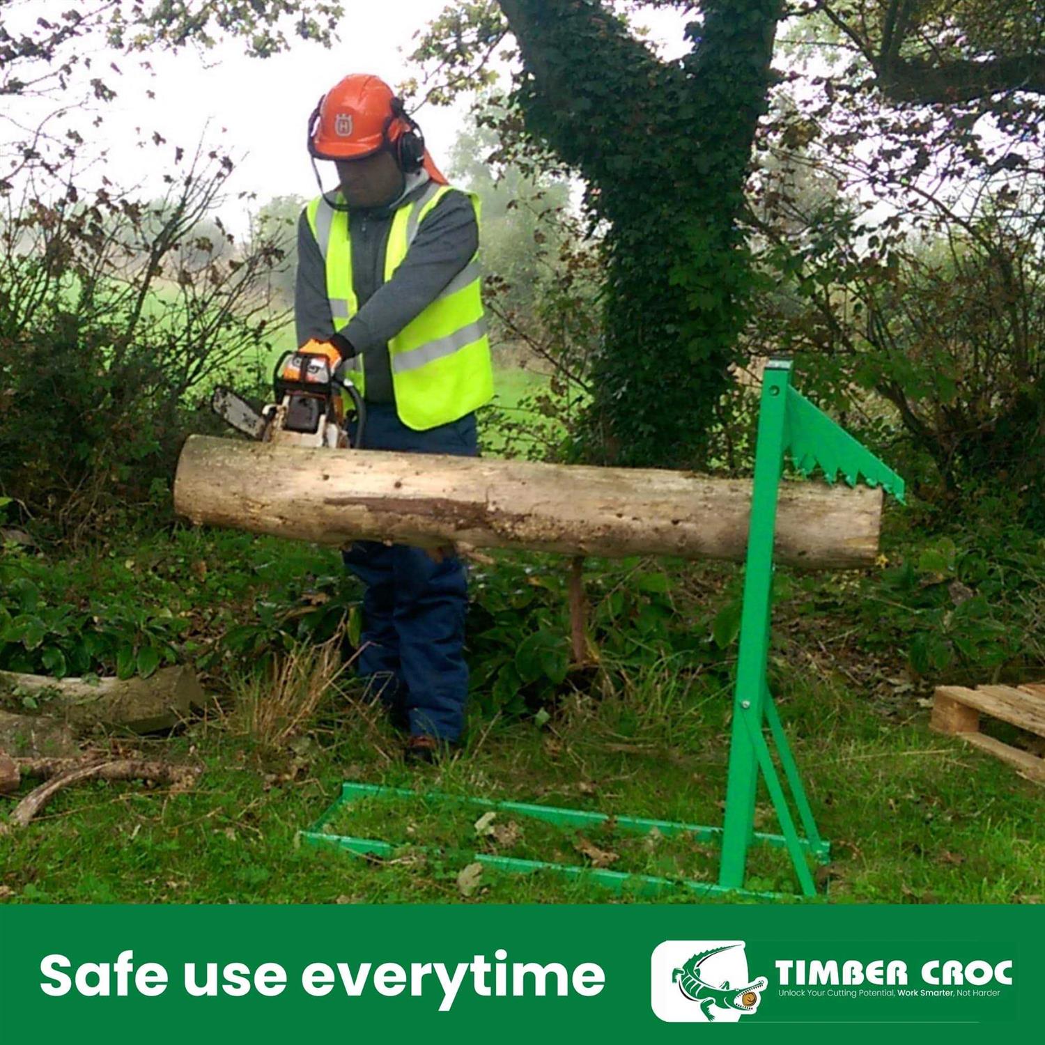 Timber Croc Logging Saw Horse Steel Log Holder for Cutting Wood - Image 4