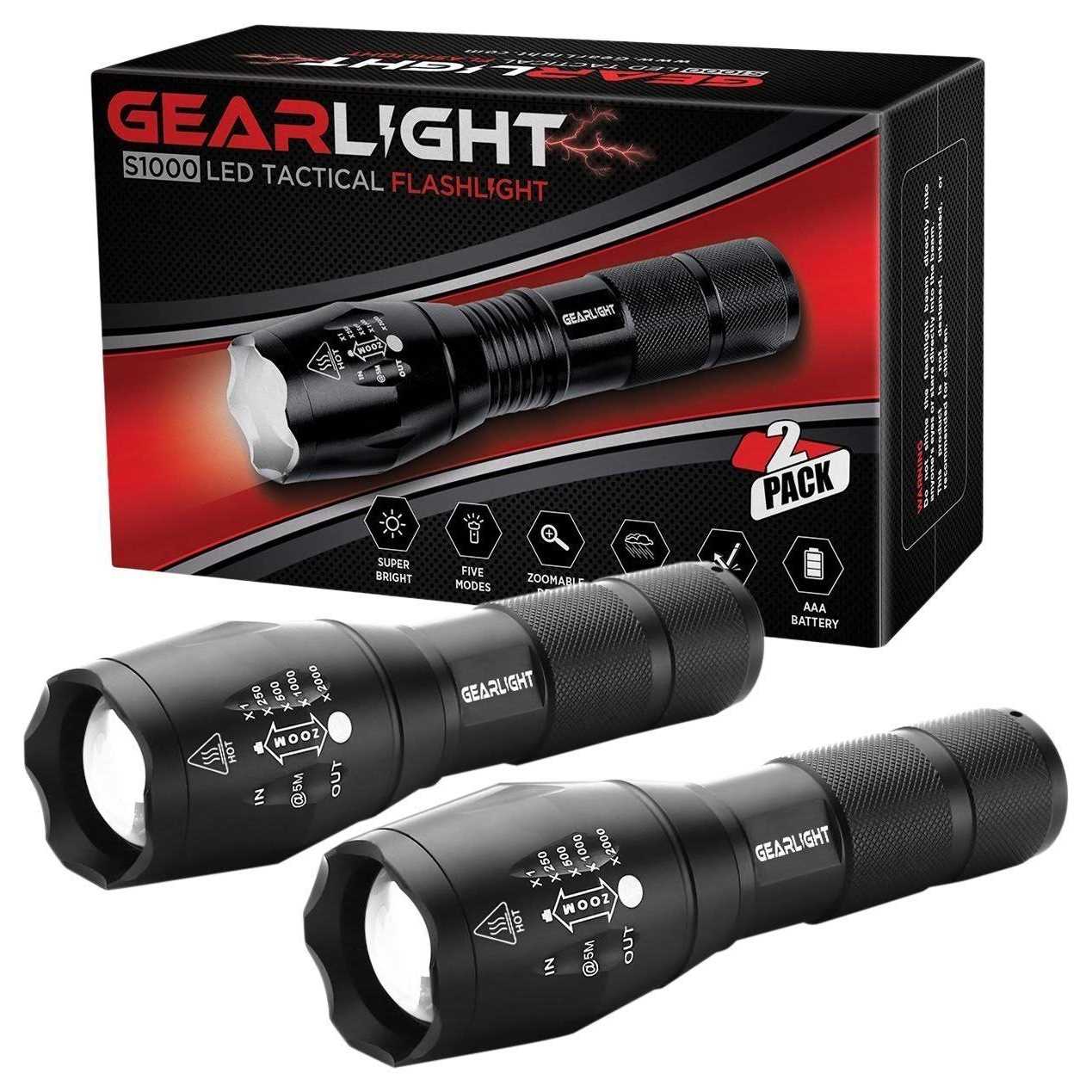 GearLight LED Flashlights High Lumens Camping S1000