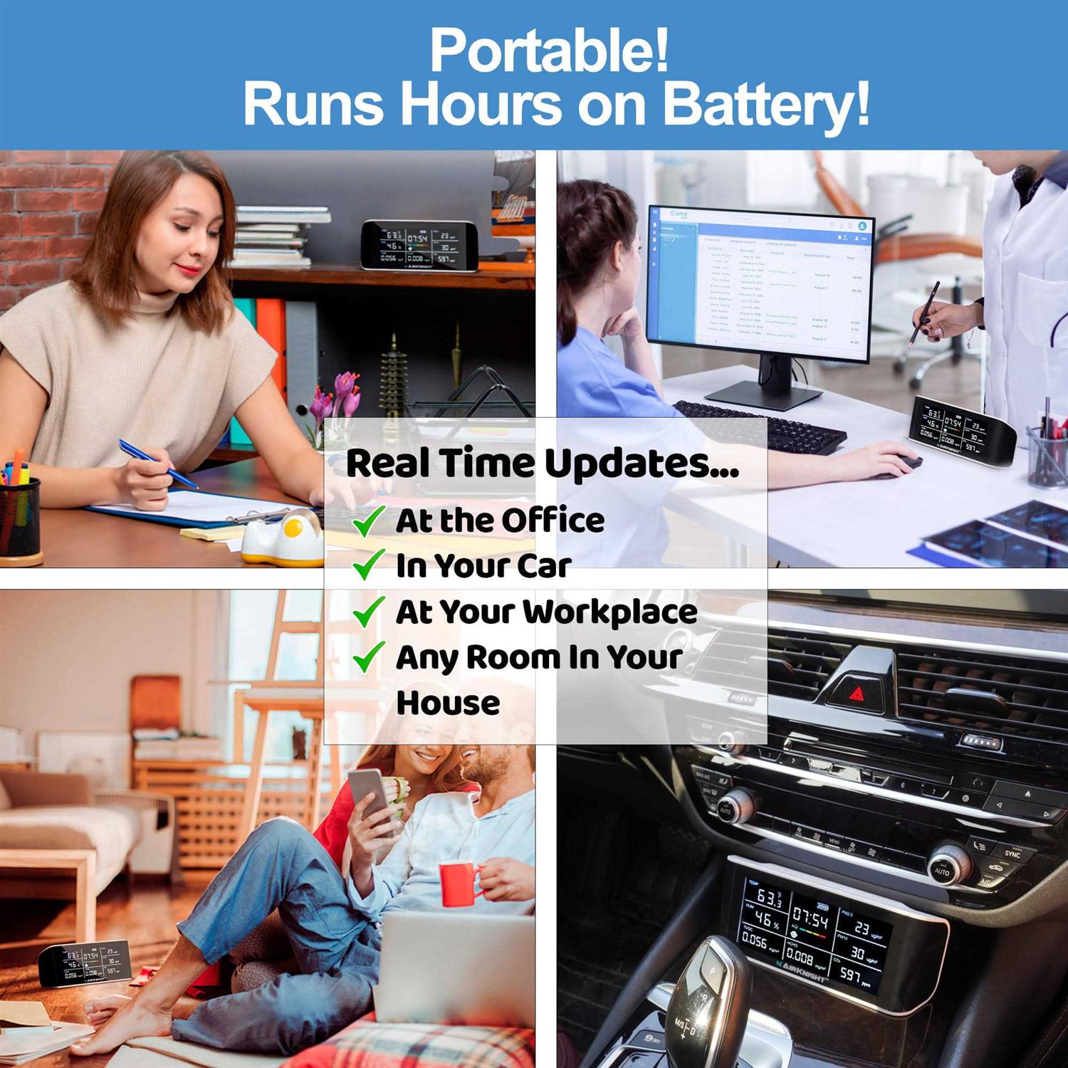 Airknight 9-in-1 Indoor Air Quality Monitor Indoor Portable CO2 Monitor - Image 5