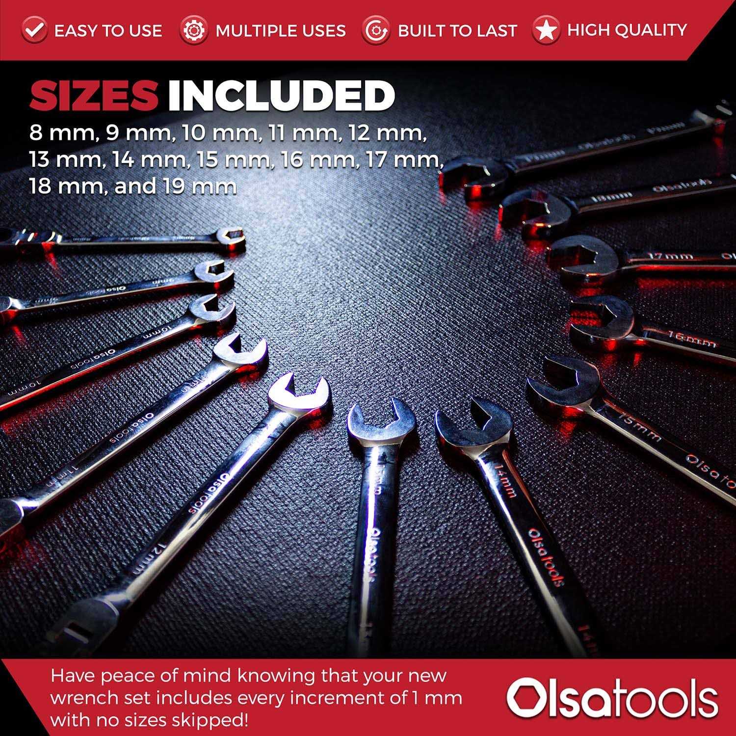 Olsa Tools Professional-Grade 120-Tooth Ratcheting Wrench Set - Image 3
