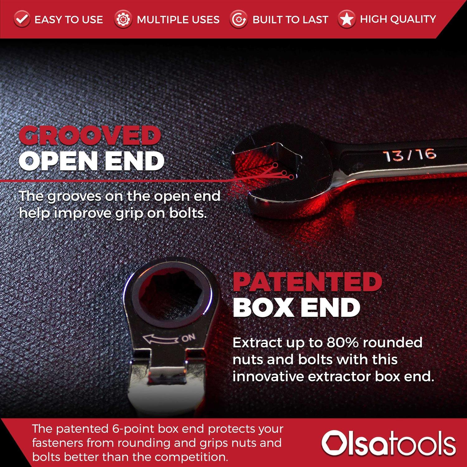 Olsa Tools Professional-Grade 120-Tooth Ratcheting Wrench Set - Image 4