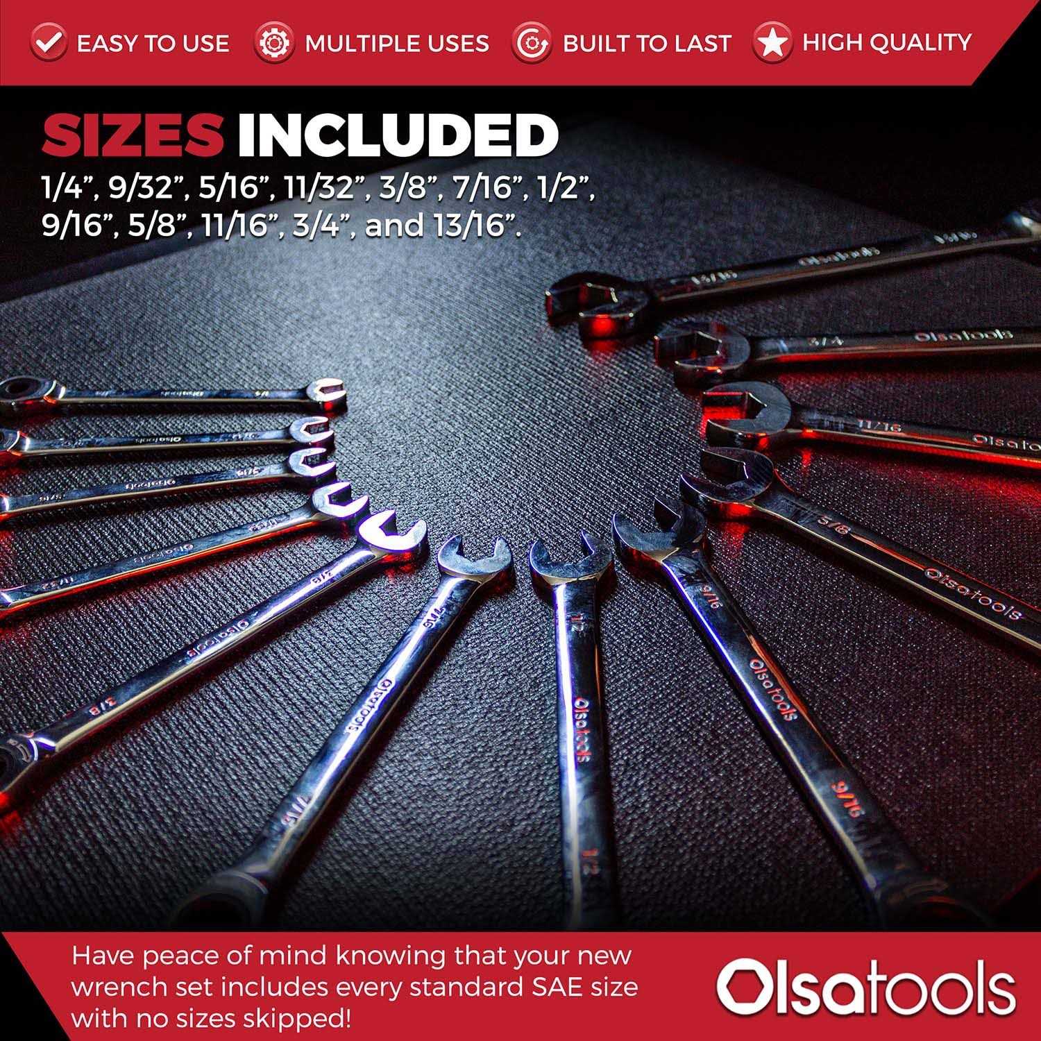 Olsa Tools Professional-Grade 120-Tooth Ratcheting Wrench Set - Image 5