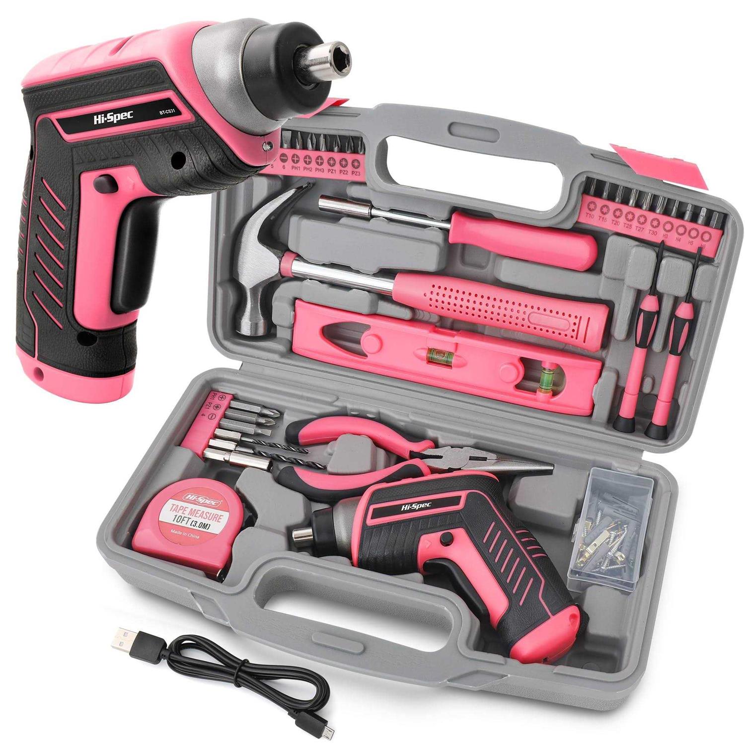Hi-Spec 35pc tool kit with 3.6V USB Electric Screwdriver and drill set. Complete tool set