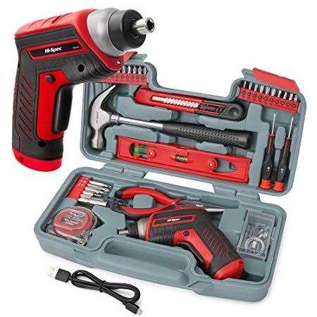 Hi-Spec 35pc tool kit with 3.6V USB Electric Screwdriver and drill set. Complete tool set
