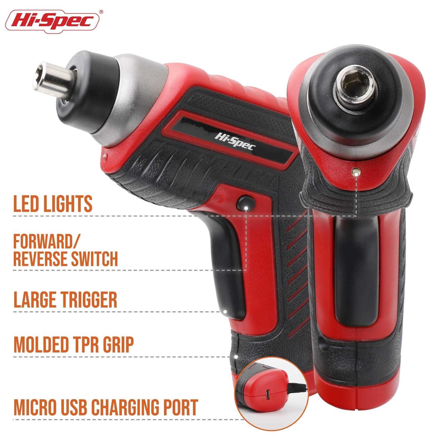 Hi-Spec 35pc tool kit with 3.6V USB Electric Screwdriver and drill set. Complete tool set - Image 5