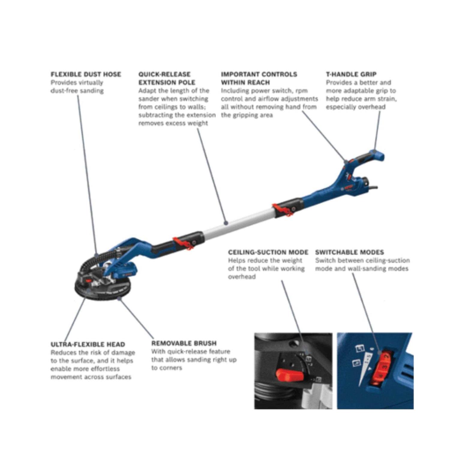 Bosch 9 in Drywall Sander Kit GTR55-85 - Image 3
