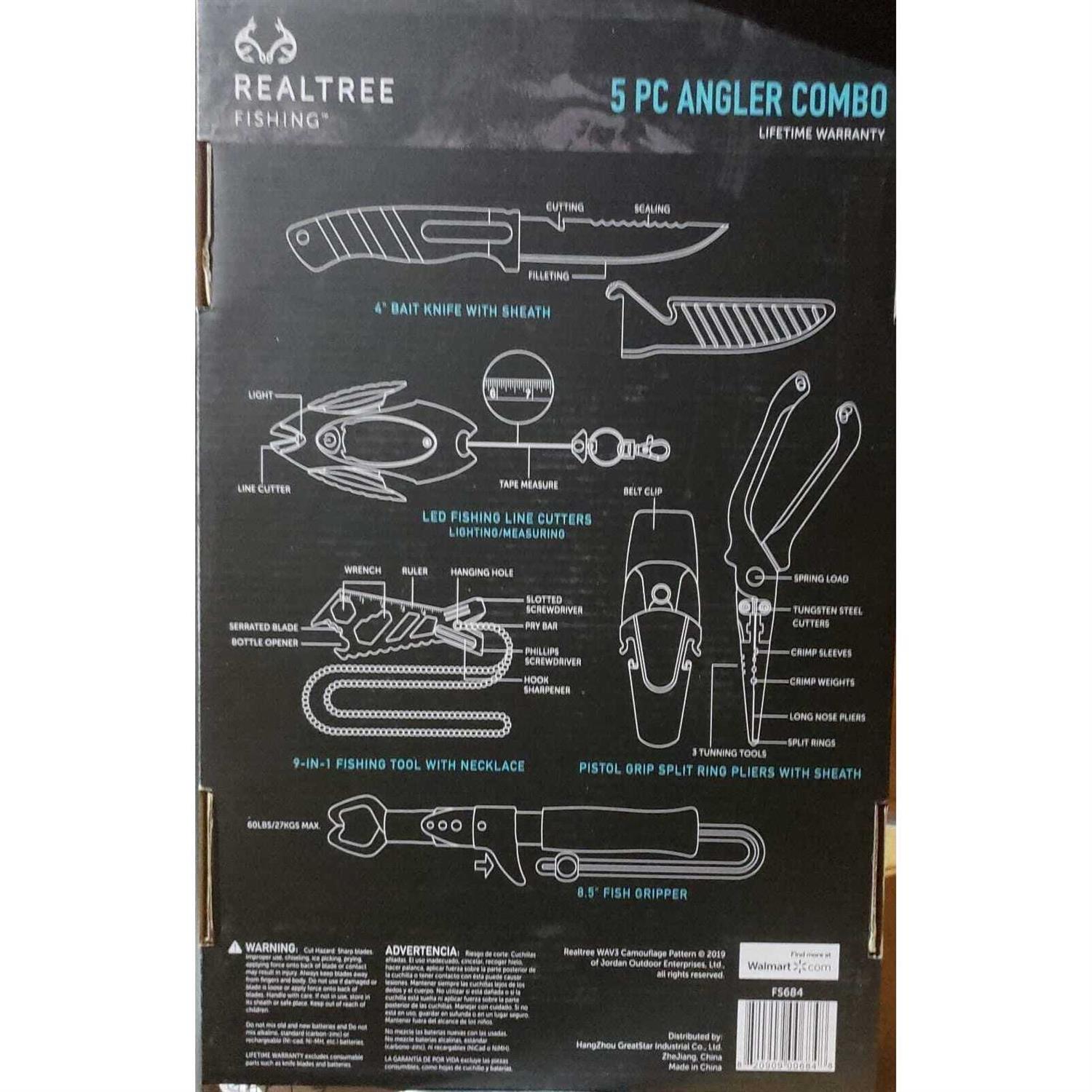 Realtree 5 Piece Angler Tool Kit Combo with Fishing Multi-Tool - Image 2